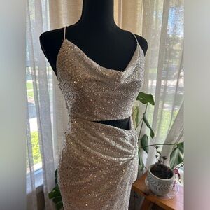 Silver Sequin Dress- Brand, Saints+Secrets